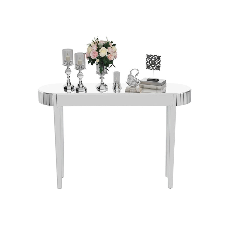 Consolle Specchiata Argento per Ingresso - 120 cm