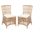 Rattan Accent Chair with Cushion Set of 2