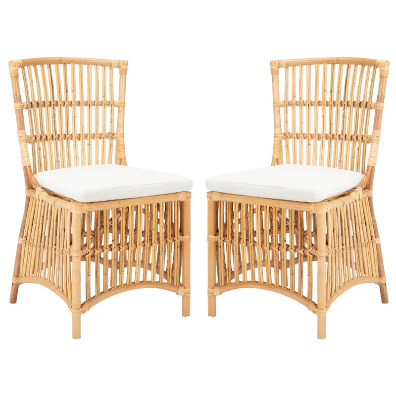 Rattan Accent Chair with Cushion Set of 2