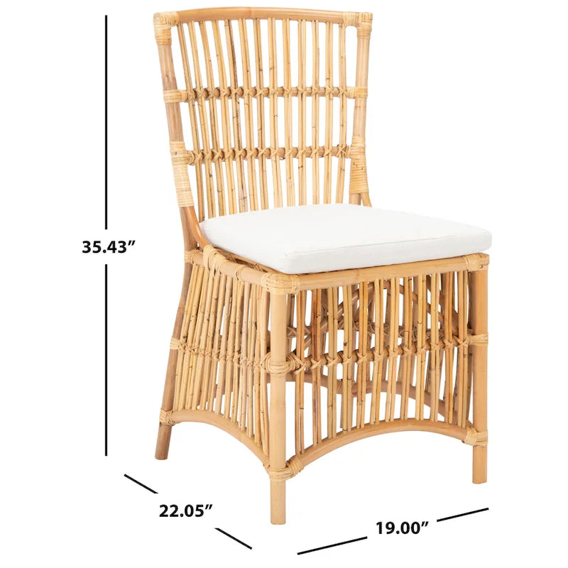 Rattan Accent Chair with Cushion Set of 2
