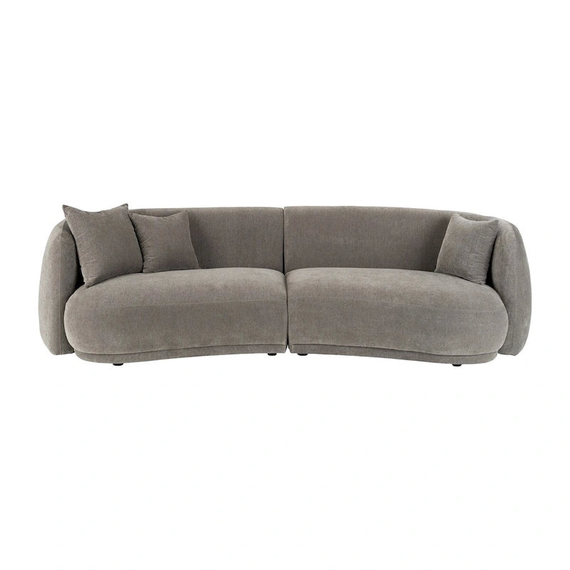 Neutral Modern 4-Seat Curved Rectangle Sofa - 117 Inch