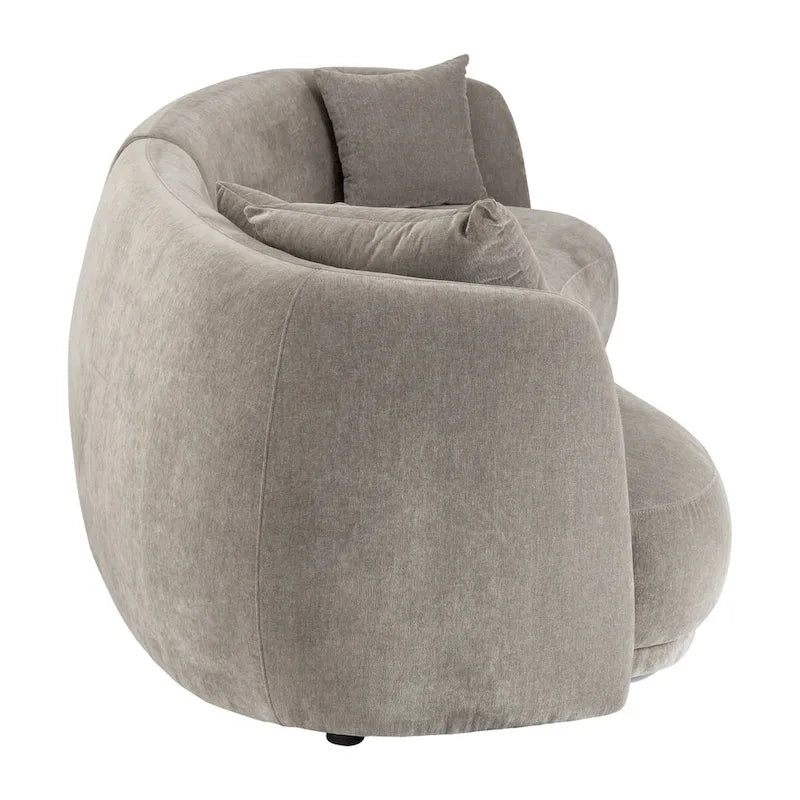 Neutral Modern 4-Seat Curved Rectangle Sofa - 117 Inch