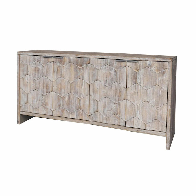 Credenza a buffet in legno a 4 ante stile rustico