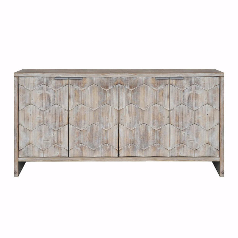 Credenza a buffet in legno a 4 ante stile rustico