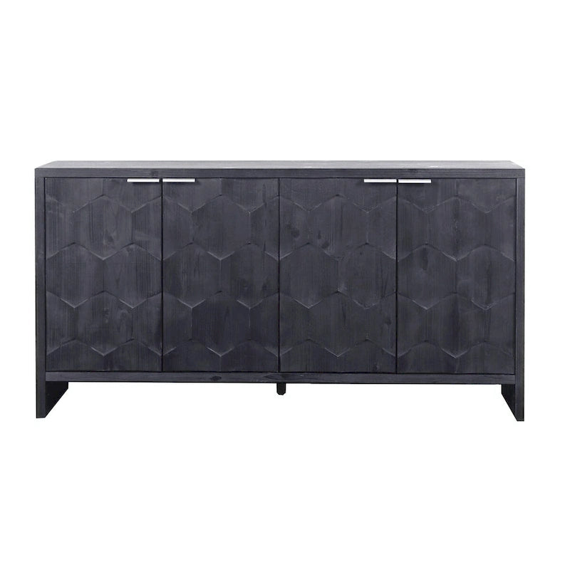 Credenza a buffet in legno a 4 ante stile rustico