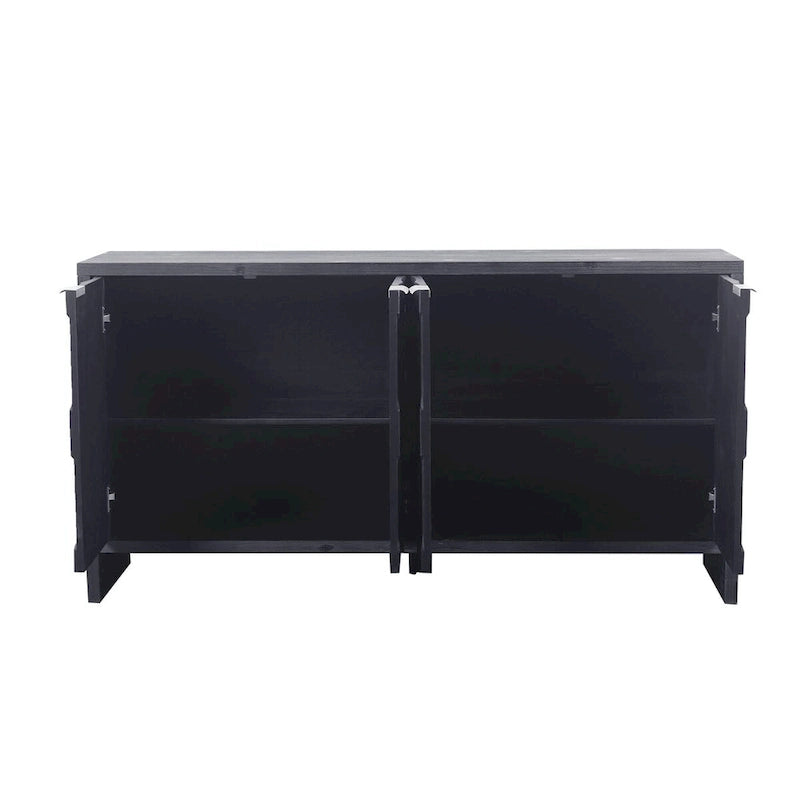 Credenza a buffet in legno a 4 ante stile rustico