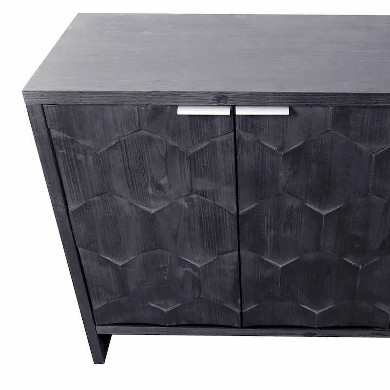 Credenza a buffet in legno a 4 ante stile rustico