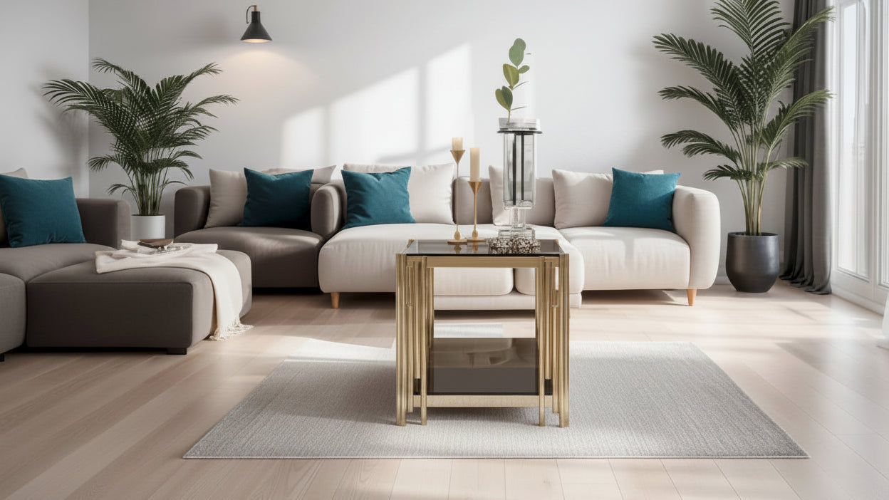 20Stainless Steel Tempered Glass End Table