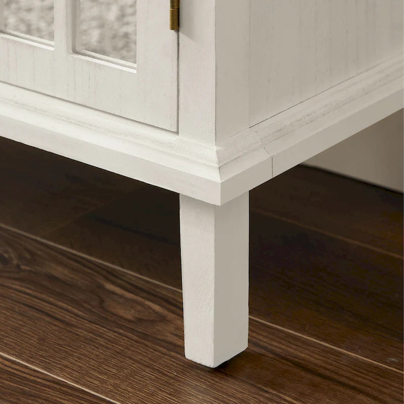 Credenza in Legno con Ante a Specchio - Mobile Buffet