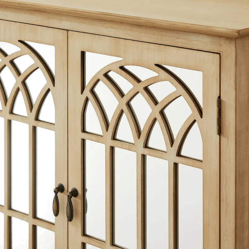 Credenza in Legno con Ante a Specchio - Mobile Buffet