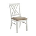 Farmhouse Dining Chairs Set of 2 with X Cross Back - Khaki and White