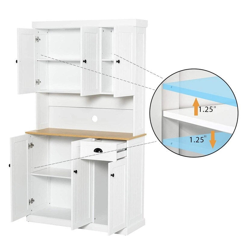 Mobile da Cucina da 180 cm con 6 Ante e 1 Cassetto